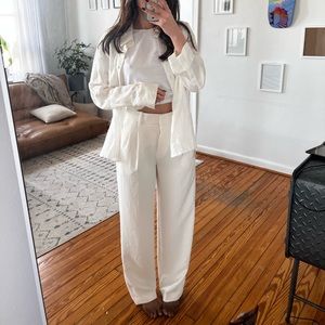 White aritzia wilfred effortless pants